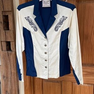 Wrangler Blue and White Western Shirt
